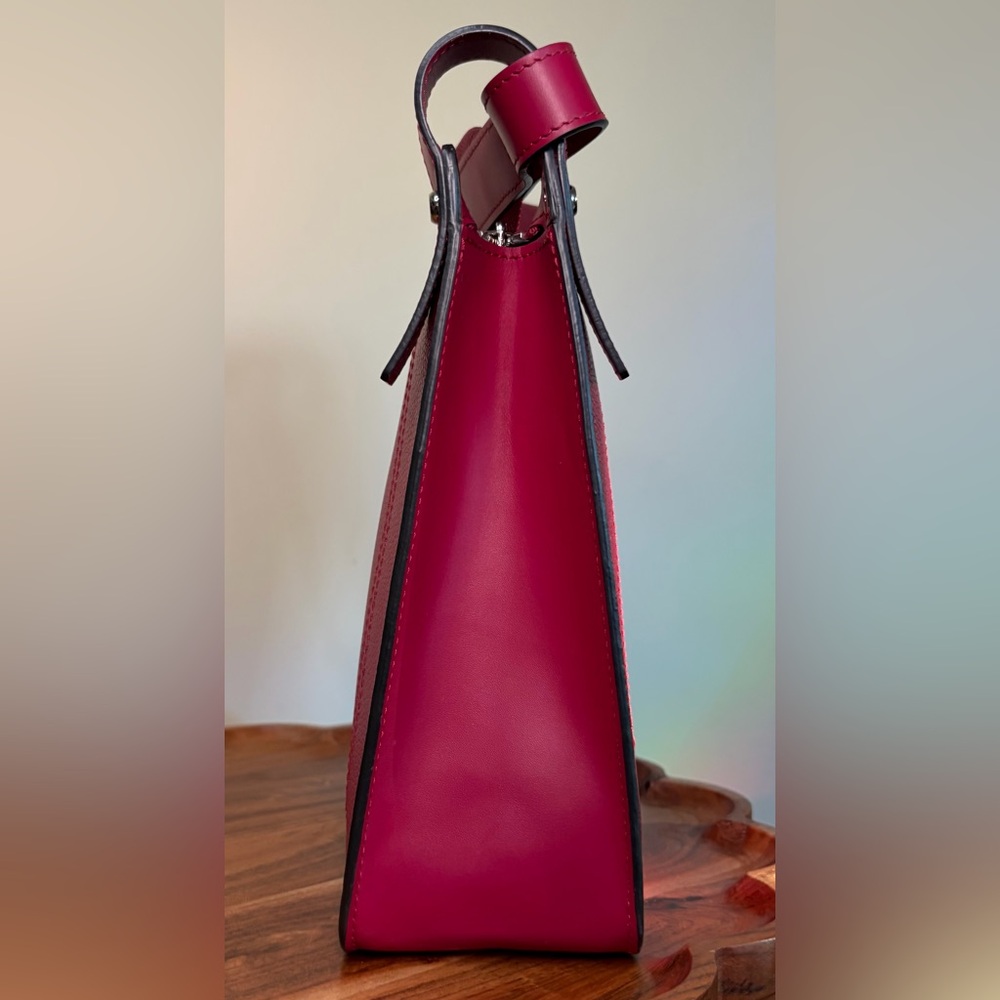 Longchamp Le’Foulonne S Leather Crossbody Beetroot Magenta Like New - Picture 14 of 17